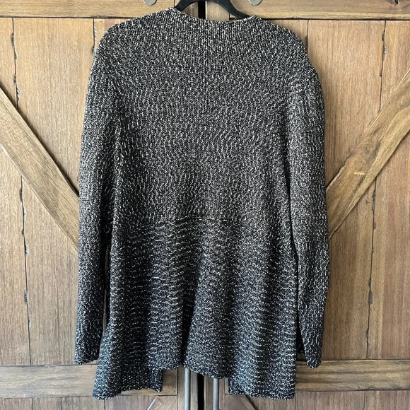 EUC J. Jill Open Front Cardigan Speckled Black/White Size XL - Picture 2 of 5
